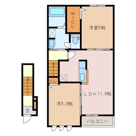 高茶屋駅 徒歩33分 2階の物件間取画像